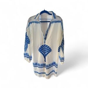 Reedy Summer Kaftan
Blue and White Long Sleeve Dress